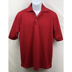 Kirkland Signature Polo Shirt Men Sz M Red Textured Pique Performance Golf